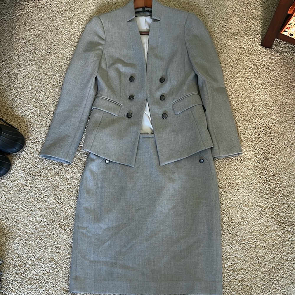 White House Black Market Grey Suit Set
